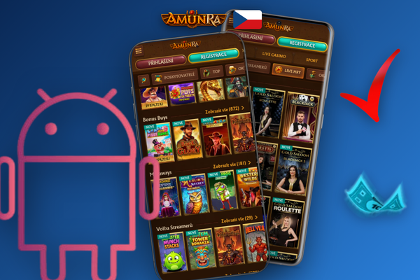 Platební metody Visa, Skrill a Bitcoin v AmunRa Casino android aplikaci
