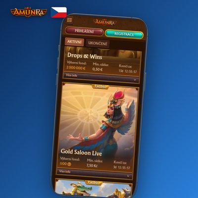 Mobilní aplikace AmunRa Casino se spuštěným slotem Pragmatic Play