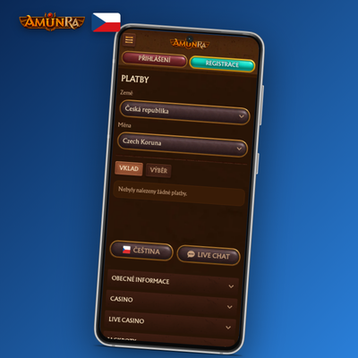 Bankovní převod pro výběr vyšších částek v AmunRa Casino