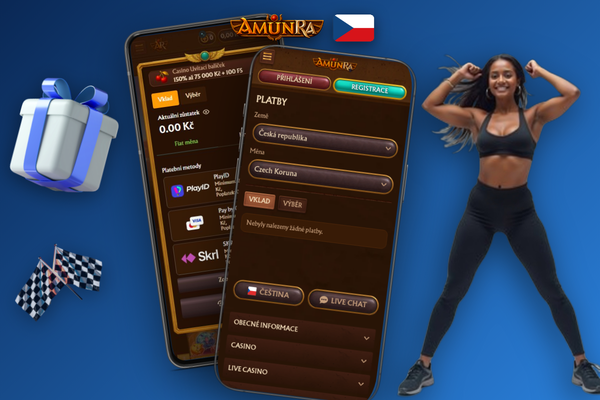 Výběr měny CZK, EUR a USD na hráčském účtu v AmunRa Casino